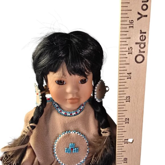 Linda Mason American Diary Doll Native American Indian 1991 Vintage Porcelain - Picture 9 of 13